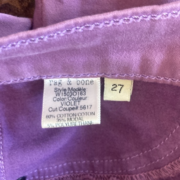 Rag & Bone Legging Stretch Material Jeans Size 27 Lavender - Picture 6 of 12